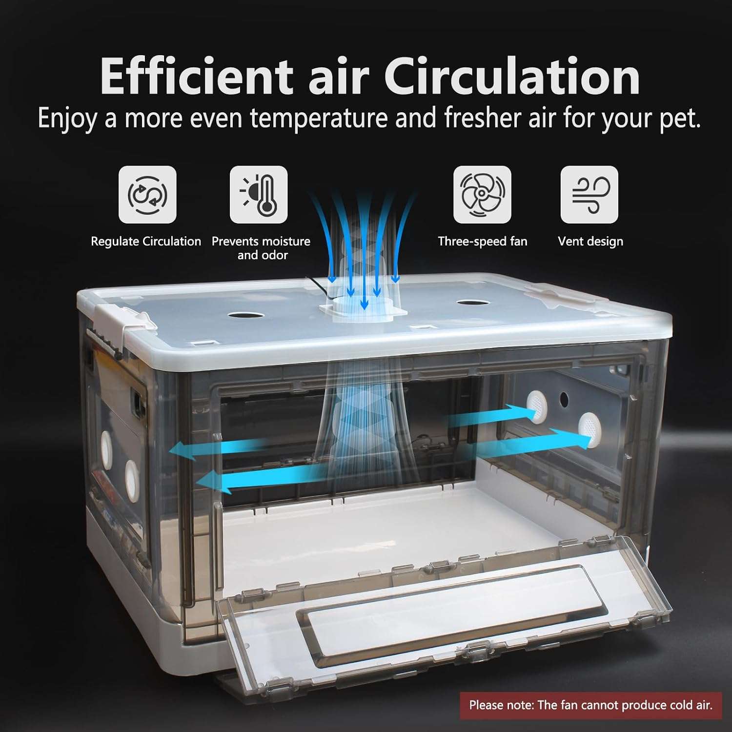 Incubadora para cachorros y gatitos con calefacción y ventilador.