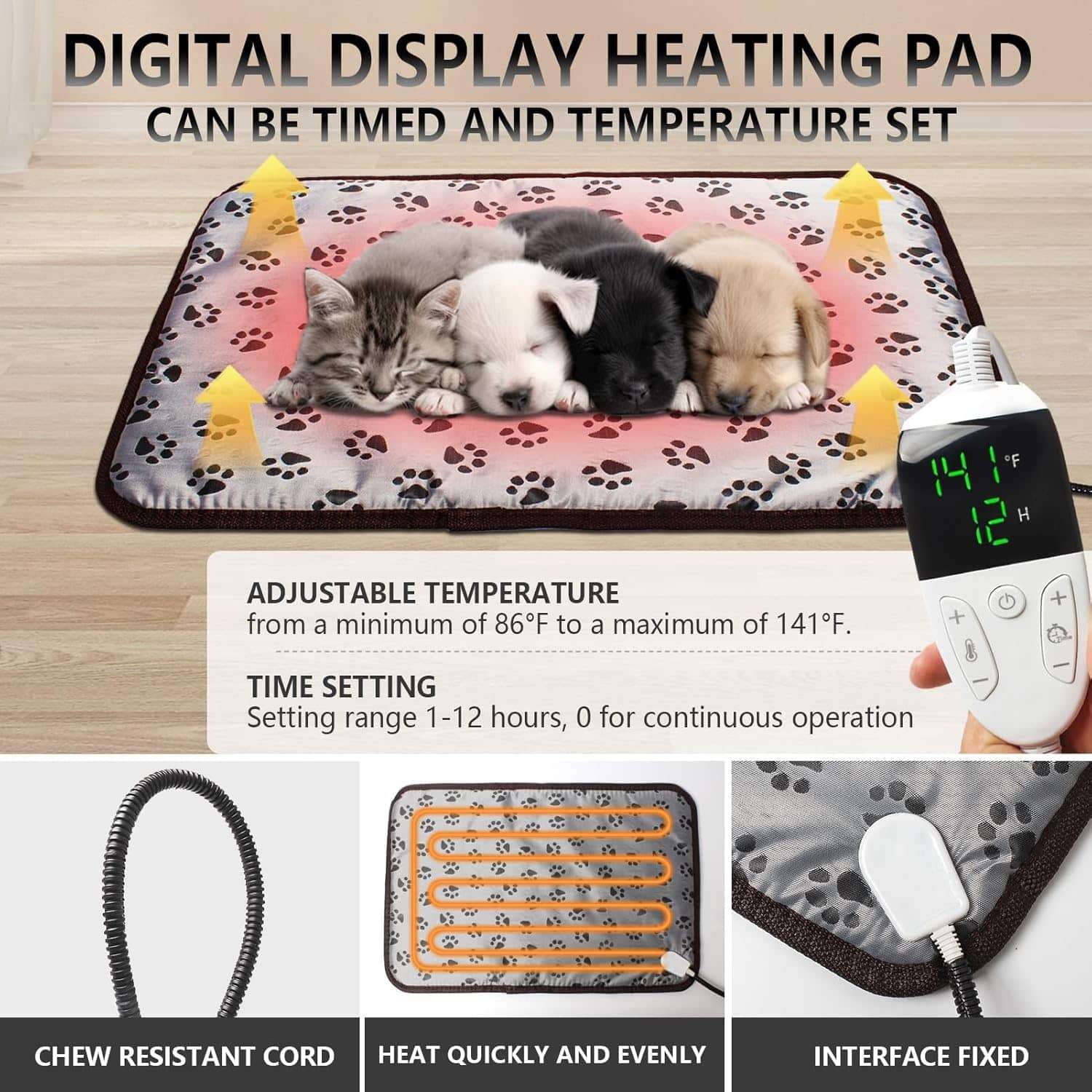 Incubadora para cachorros y gatitos con calefacción y ventilador.