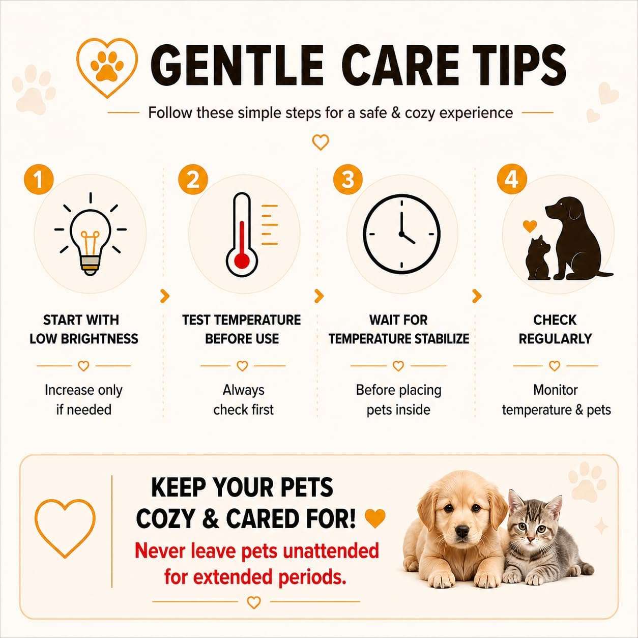 Incubadora para cachorros y gatitos con calefacción y ventilador.