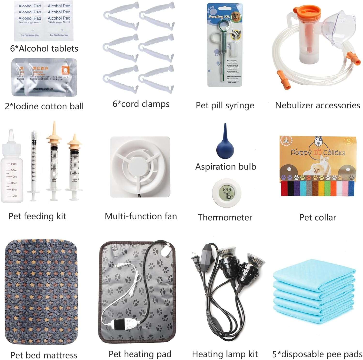 Incubadora para cachorros y gatitos con calefacción y ventilador.