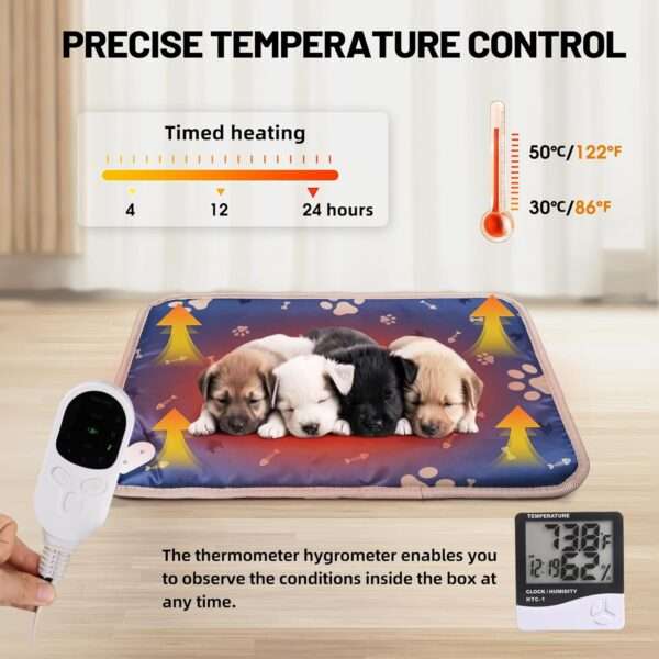 Incubadora neonatal con control de temperatura y ventilación para cachorros y gatitos.
