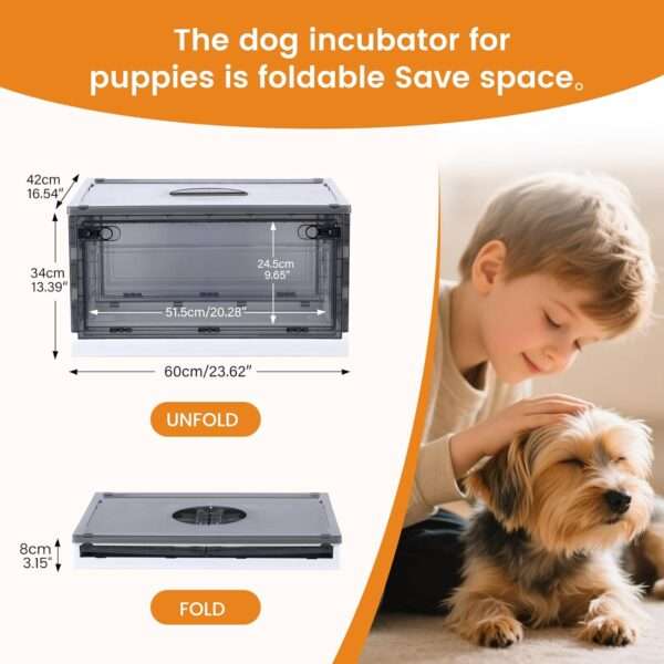 Incubadora neonatal con oxigenador y calefacción para cachorros y gatitos.