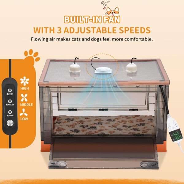 Incubadora para Perros y Gatitos | Calefacción y Diseño Aislado (Tamaño Grande) - Image 2