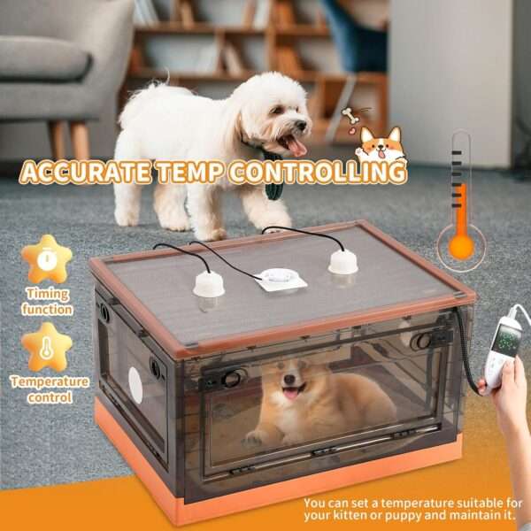 Incubadora para cachorros y gatitos de tamaño grande, con calefacción y diseño aislado.