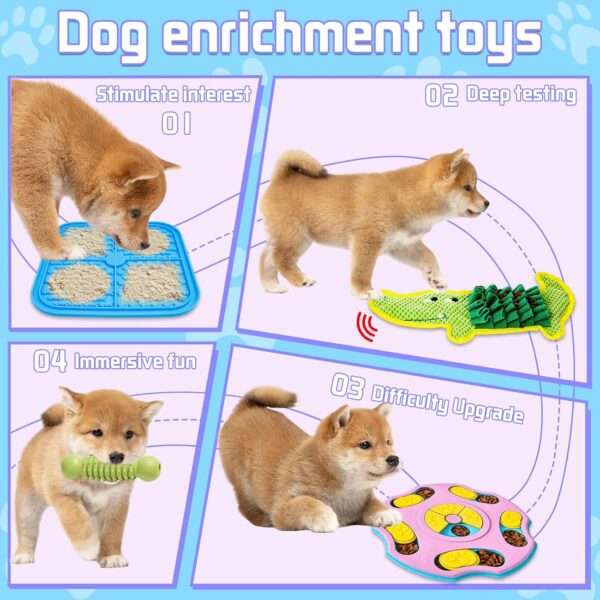 Set de 9 juguetes de rompecabezas para perros. Ideal para razas pequeñas a medianas.