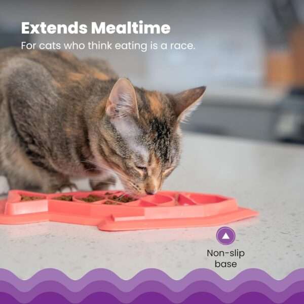 Rompecabezas interactivo para gatos. Juguete dispensador de comida que promueve la alimentación lenta.