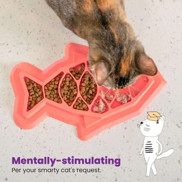 Rompecabezas interactivo para gatos. Juguete dispensador de comida que promueve la alimentación lenta.