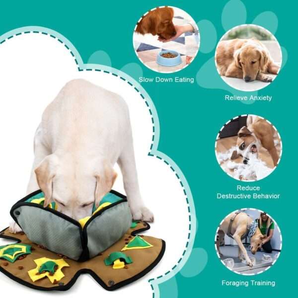 Alfombrilla de olfateo para perros. Es un juguete interactivo que ayuda a estimular la mente de la mascota.