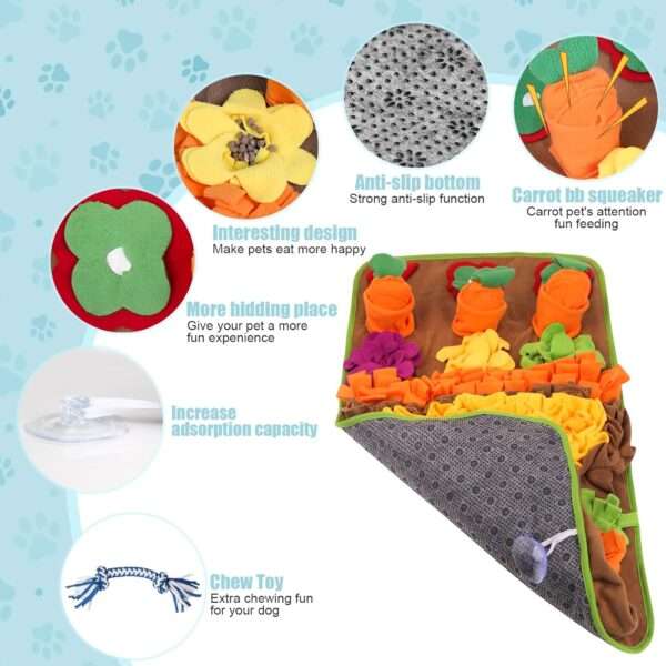 Alfombrilla de olfateo para perros de razas grandes. Juguete interactivo que estimula la mente de la mascota.