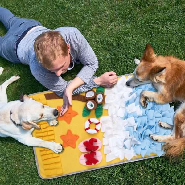 Alfombrilla de olfateo para perros y gatos. Juguete interactivo que estimula mentalmente a la mascota.