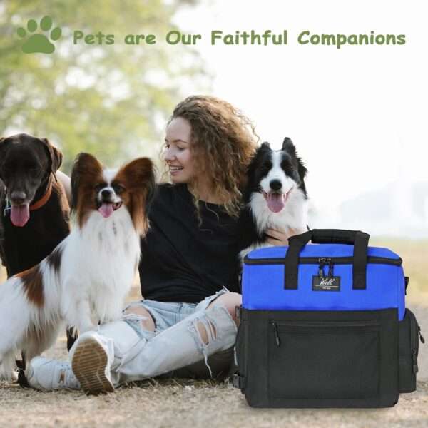 Bolsa de viaje para perros y gatos. Kit organizador con cuencos plegables y contenedores de comida.