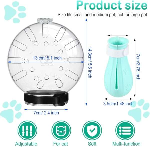 Bozal de gato y protectores de patas de silicona para aseo.
