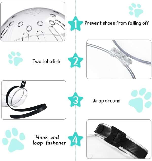Bozal de gato y protectores de patas de silicona para aseo.