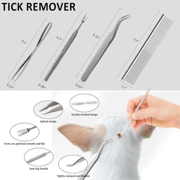 Kit de primeros auxilios de 136 piezas para perros y gatos, ideal para viajes, de color rosa.