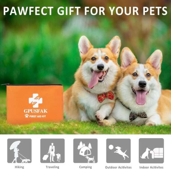 Kit de primeros auxilios para perros que contiene 87 piezas, ideal para el hogar y viajes.