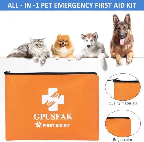 Kit de primeros auxilios para perros que contiene 87 piezas, ideal para el hogar y viajes.