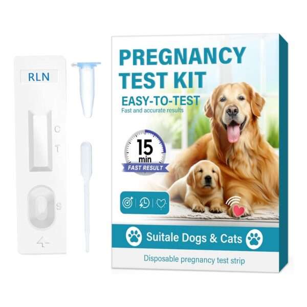 Kit de prueba de embarazo para perros con tiras de detección rápidas y precisas.