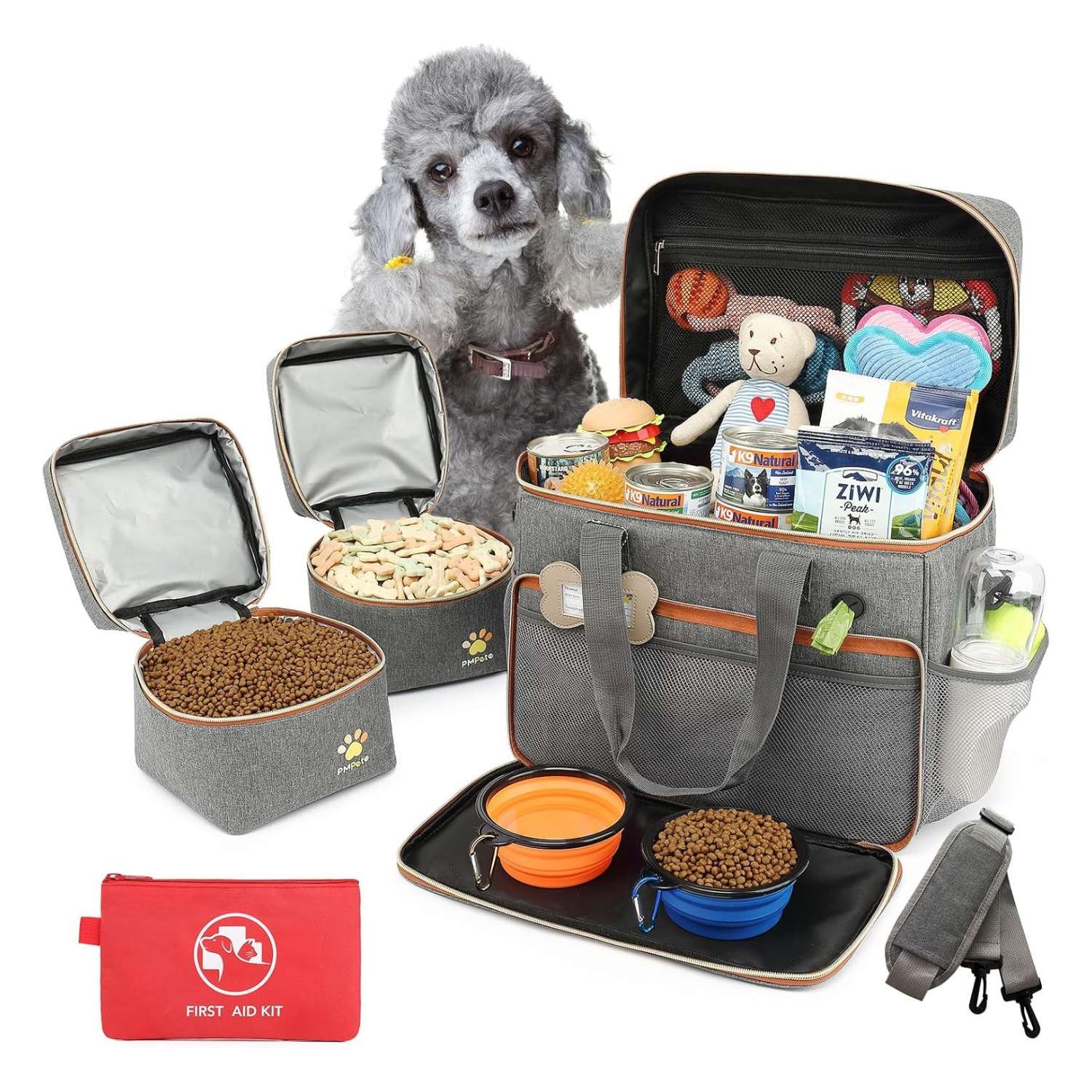 Bolsa de viaje multifuncional para perros y gatos, ideal para escapadas de fin de semana.