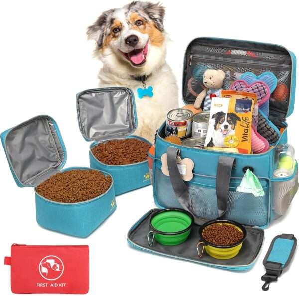 Bolsa de viaje multifuncional para perros y gatos, ideal para escapadas de fin de semana.