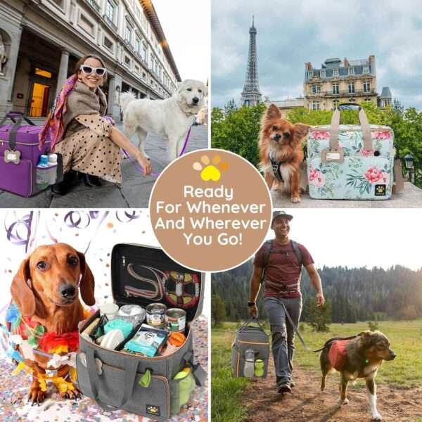 Bolsa de viaje multifuncional para perros y gatos, ideal para escapadas de fin de semana.