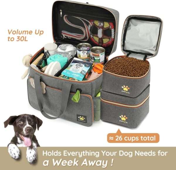 Bolsa de viaje multifuncional para perros y gatos, ideal para escapadas de fin de semana.