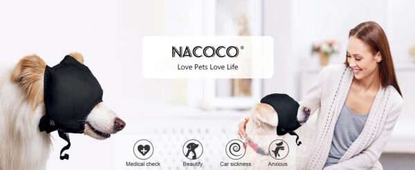 Bozal de nailon suave y transpirable para perros.