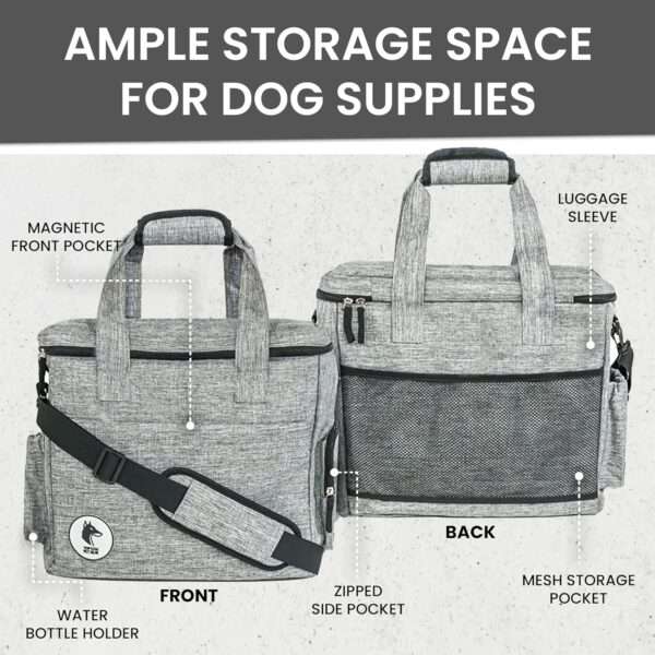 Mochila de viaje para perros y gatos aprobada por aerolíneas, con cuencos plegables y contenedor de alimentos.