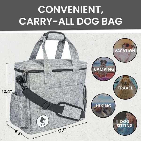 Mochila de viaje para perros y gatos aprobada por aerolíneas, con cuencos plegables y contenedor de alimentos.