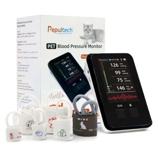 Monitor de presión arterial veterinaria recargable para perros y gatos.