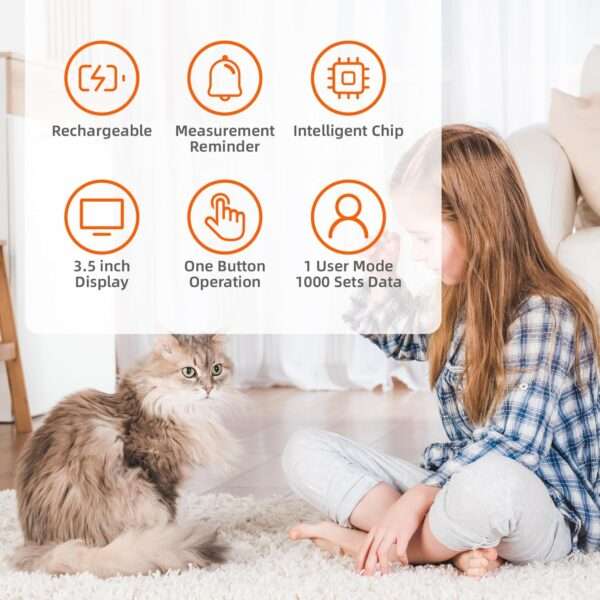 Monitor de presión arterial veterinaria recargable para perros y gatos.