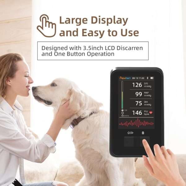 Monitor de presión arterial veterinaria recargable para perros y gatos.
