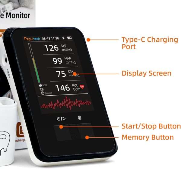 Monitor de presión arterial veterinaria recargable para perros y gatos.