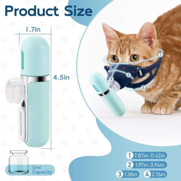 Nebulizador silencioso y portátil para gatos y mascotas. Equipo de mano con máscara para inhalación y tratamiento de problemas respiratorios.
