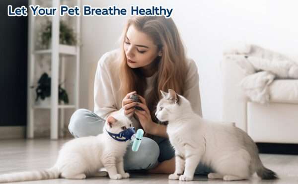 Nebulizador silencioso y portátil para gatos y mascotas. Equipo de mano con máscara para inhalación y tratamiento de problemas respiratorios.