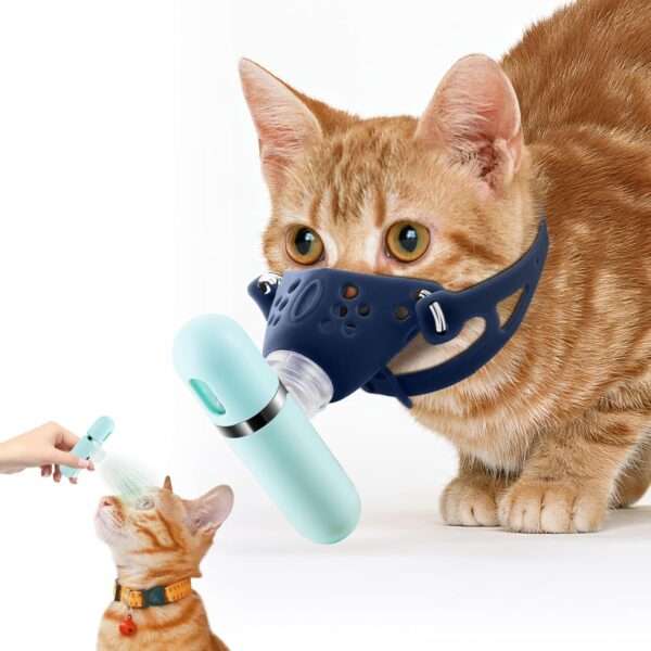 Nebulizador silencioso y portátil para gatos y mascotas. Equipo de mano con máscara para inhalación y tratamiento de problemas respiratorios.