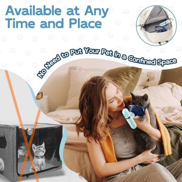 Nebulizador silencioso y portátil para gatos y mascotas. Equipo de mano con máscara para inhalación y tratamiento de problemas respiratorios.
