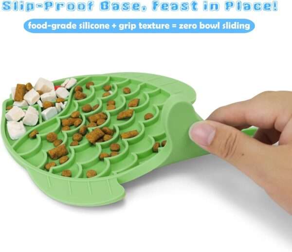 Pack de 2 comederos de silicona con diseño de rompecabezas para gatos y cachorros. Ayuda a comer lento.