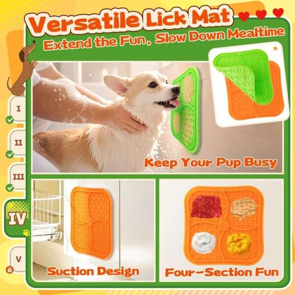 Paquete de 8 juguetes de rompecabezas para perros, con tapete para lamer y comedero.