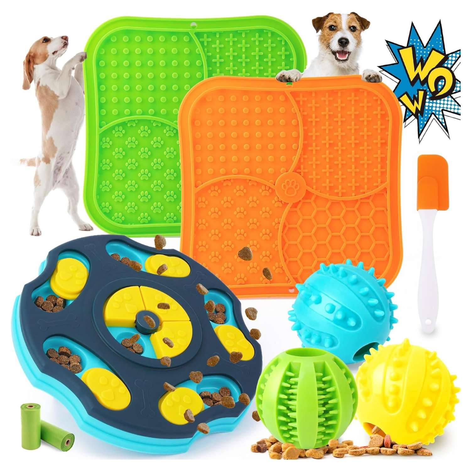Paquete de 9 juguetes de rompecabezas para perros. Ideal para razas pequeñas a medianas.