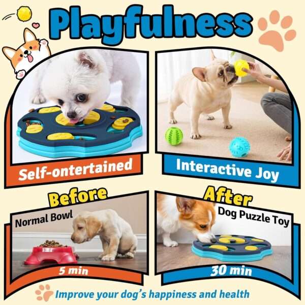 Paquete de 9 juguetes de rompecabezas para perros. Ideal para razas pequeñas a medianas.
