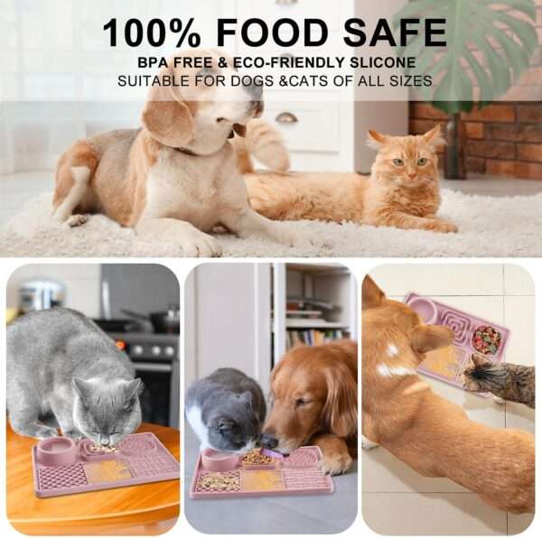 Alfombrilla para lamer de silicona con ventosas para perros. Ayuda a reducir la ansiedad y promueve la alimentación lenta.