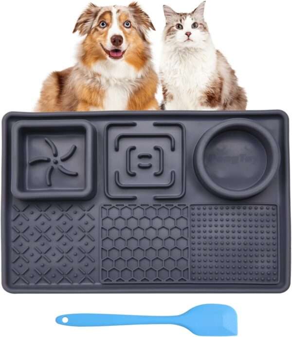 Plato de alimentación lenta de silicona para perros y gatos. Ayuda a reducir la ansiedad y la velocidad al comer.