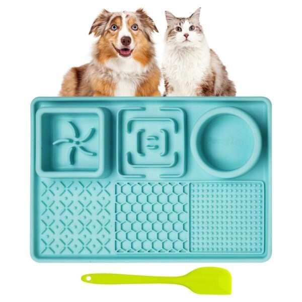 Plato de alimentación lenta de silicona para perros y gatos. Ayuda a reducir la ansiedad y la velocidad al comer.