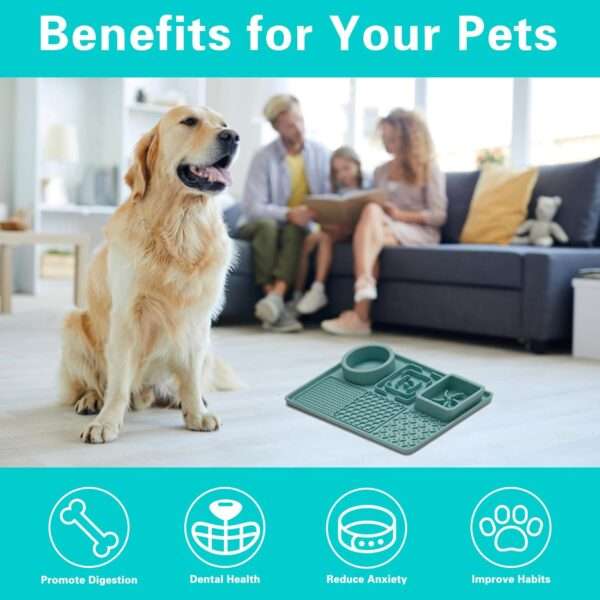 Plato de alimentación lenta de silicona para perros y gatos. Ayuda a reducir la ansiedad y la velocidad al comer.