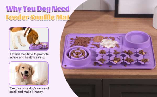 Alfombrilla de silicona para perros y gatos. Es un tapete interactivo que promueve la alimentación lenta.