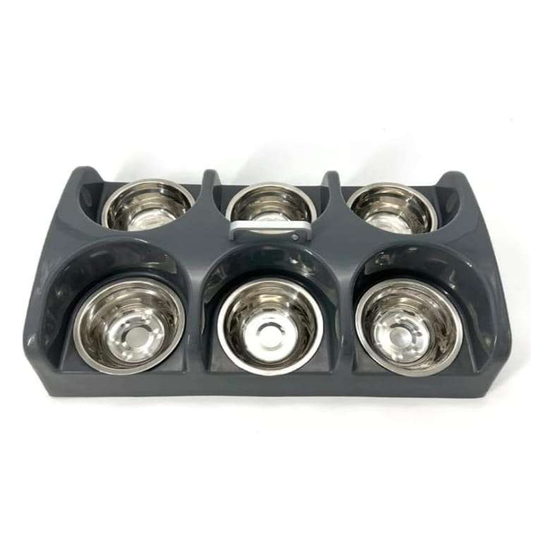 Plato de destete para cachorros. Sistema de alimentación múltiple con 6 puestos para que los perros beban y coman.