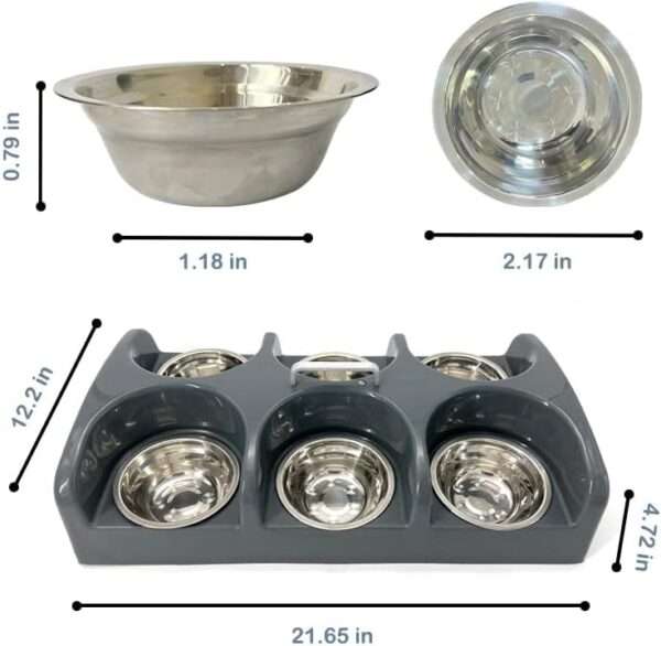 Plato de destete para cachorros. Sistema de alimentación múltiple con 6 puestos para que los perros beban y coman.