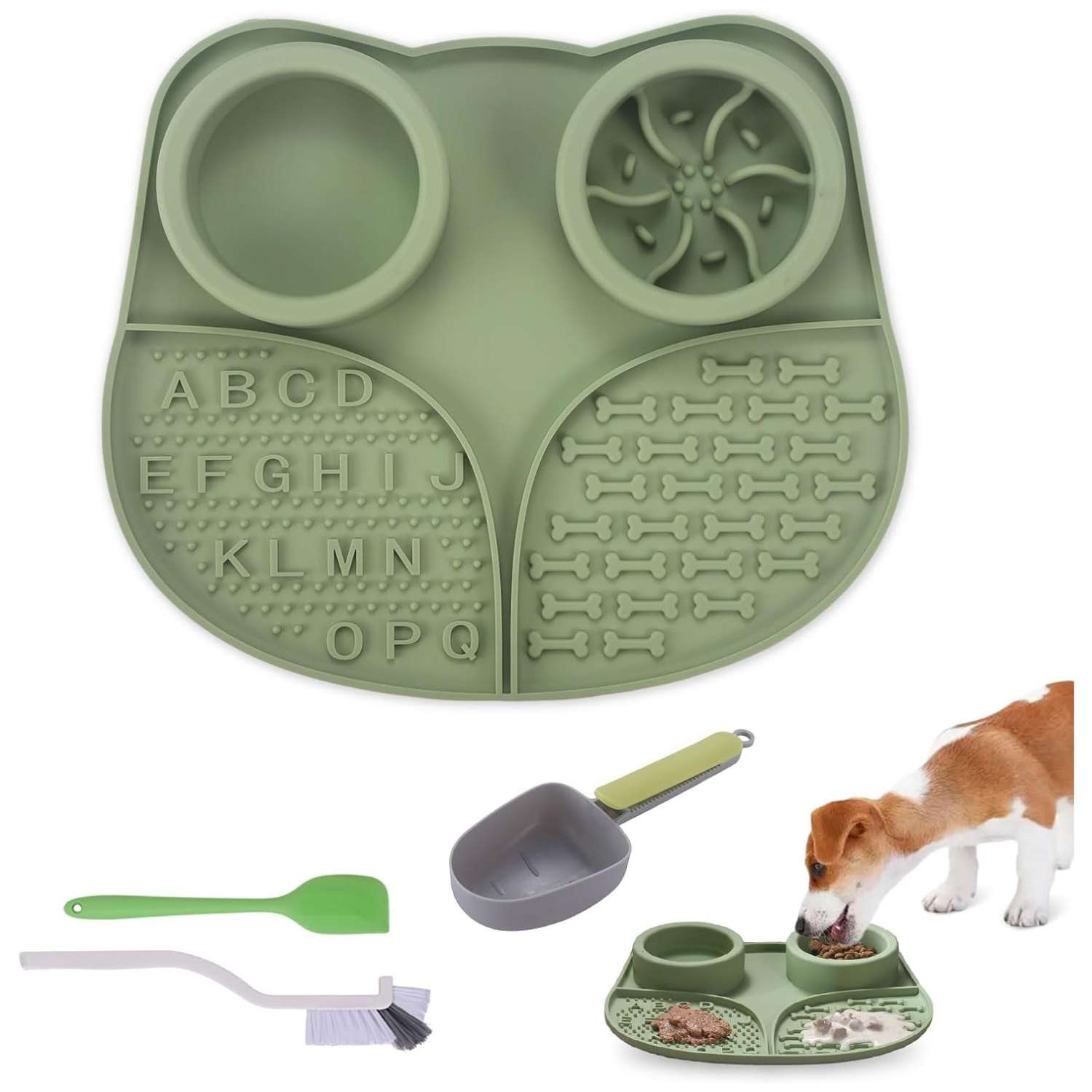 Tazón de alimentación lenta para perros y gatos. Es un plato de silicona con base antideslizante para evitar derrames.