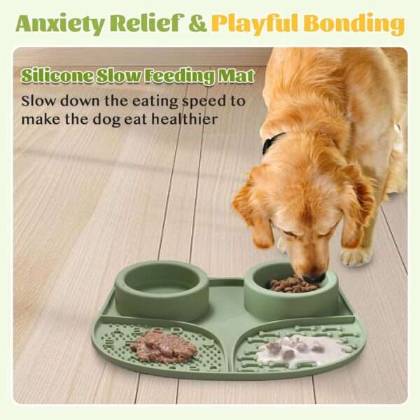 Tazón de alimentación lenta para perros y gatos. Es un plato de silicona con base antideslizante para evitar derrames.