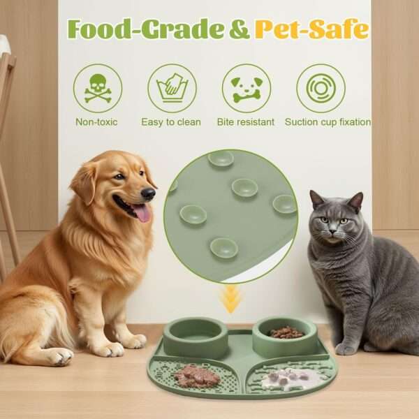 Tazón de alimentación lenta para perros y gatos. Es un plato de silicona con base antideslizante para evitar derrames.
